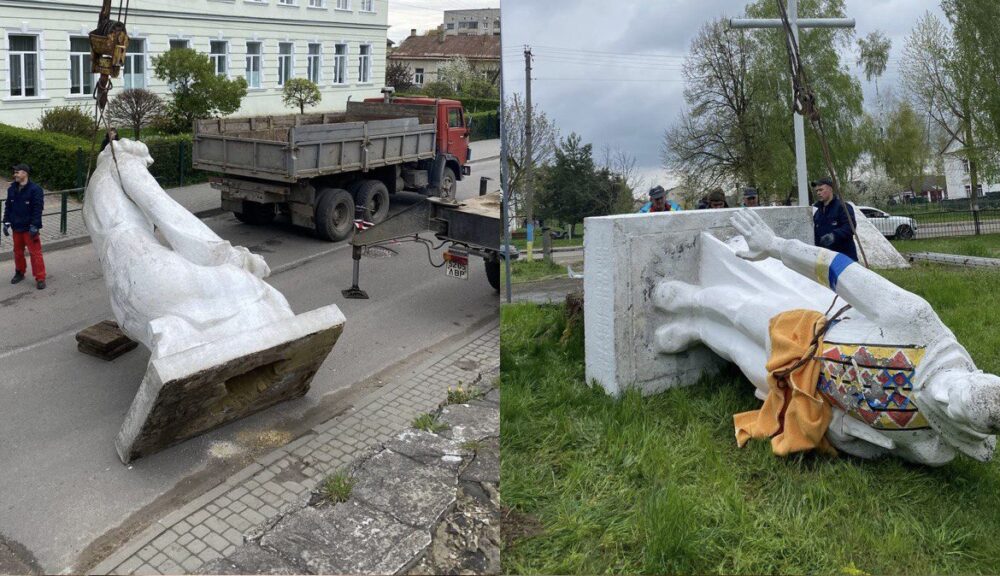 У громаді на Львівщині демонтували два радянські пам’ятники