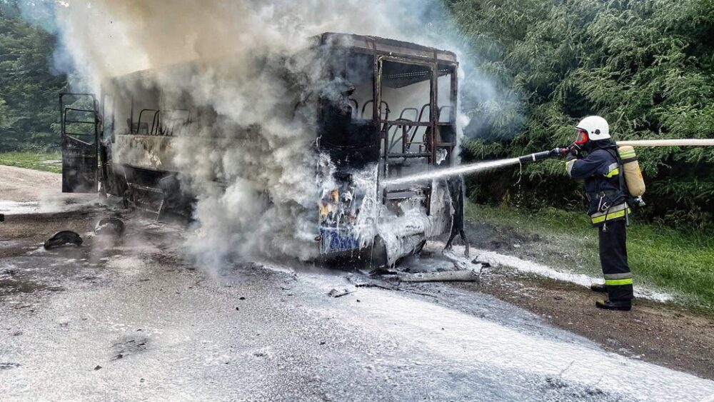 На Тернопільщині горів рейсовий автобус