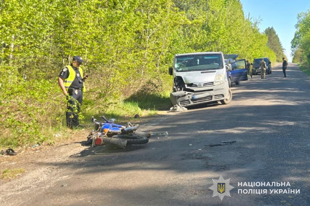 Поліція затримала мотоцикліста, який скоїв аварію на Львівщині у стані сп’яніння