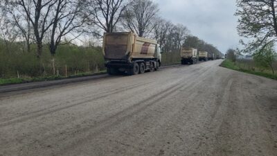 Триває ремонт дороги Т-14-18 між Великою Озиминою та Ралівкою на Львівщині
