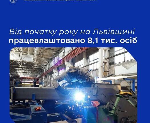 Від початку року на Львівщині працевлаштували понад 8 тисяч людей
