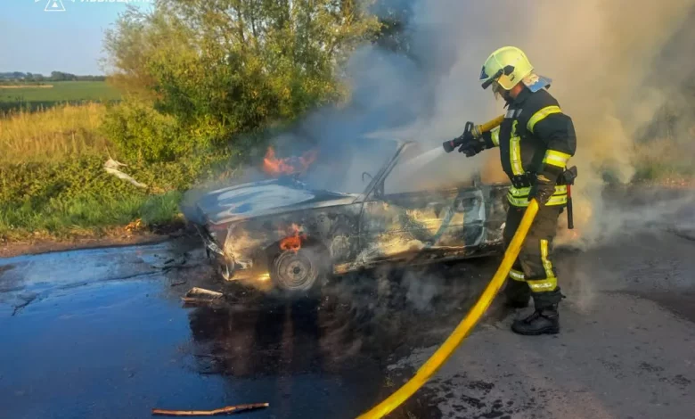 На Львівщині згорів легковий автомобіль